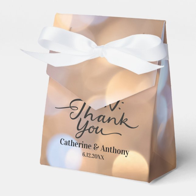 Personalized Bokeh Wedding Thank You Favor Box (Front Side)