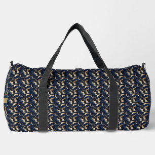 Personalized Bold Abstract Gold & Navy Duffle Bag