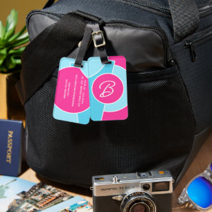 Personalized Bold Bright Fun Chic Abstract Art Luggage Tag