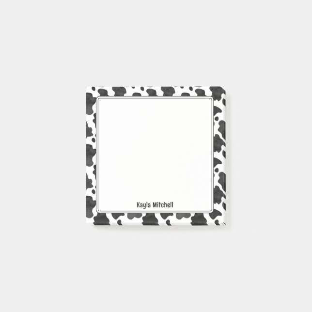 Personalized Bold Cow Print Notes (Front)