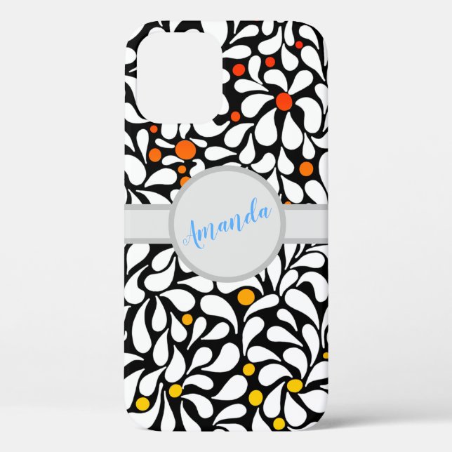 Personalized Bold modern flowers warm ombre Case-Mate iPhone Case (Back)