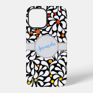 Personalized Bold modern flowers warm ombre iPhone 12 Case