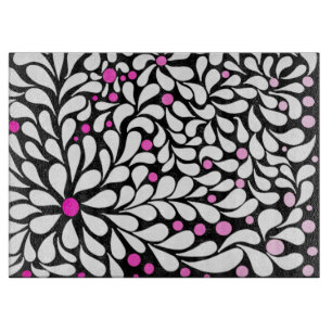 Personalized Bold modern flowers with pink ombre Cutting Board