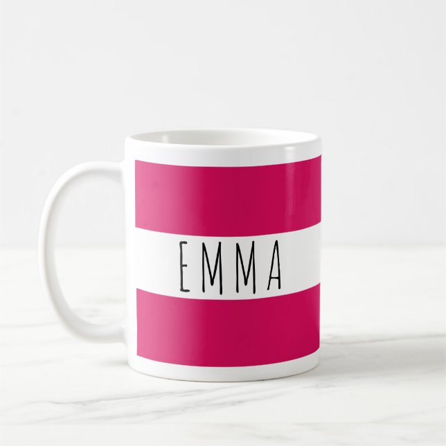Personalized Bold Name Custom Modern Colour Block Coffee Mug (Left)