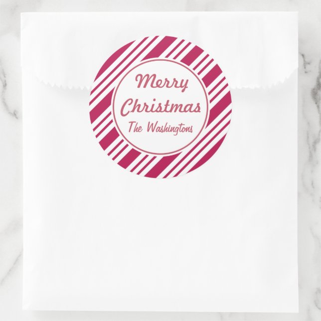Personalized Bold Peppermint Christmas Stickers (Bag)