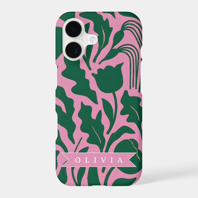 Personalized Bold Pink Botanical Floral Name Gift (Back)
