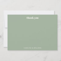 Personalized Bold Sage Green Chic Modern Wedding