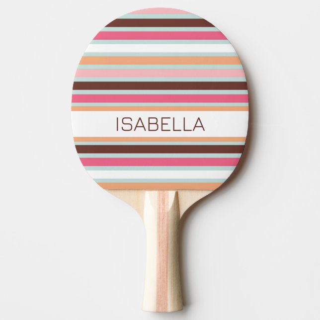 Personalized Bold Stripes Ping Pong Paddle (Front)