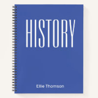 Personalized Bold Typography History Subject Blue