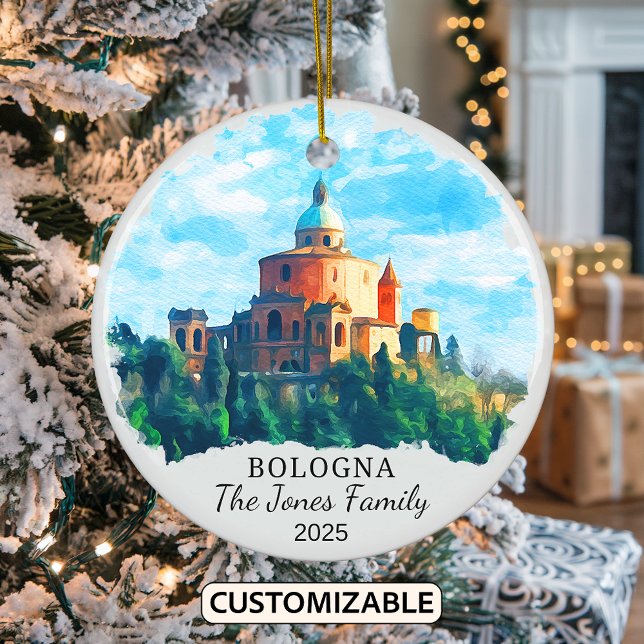 Personalized Bologna Ornament, Italy Ceramic Ornament (Creator Uploaded)