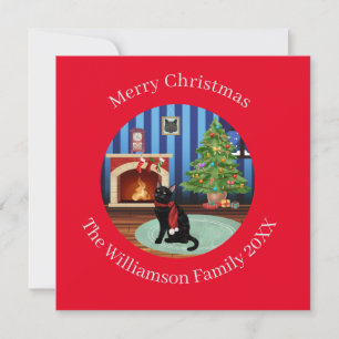 Personalized Bombay Kitty Cat Holiday Card