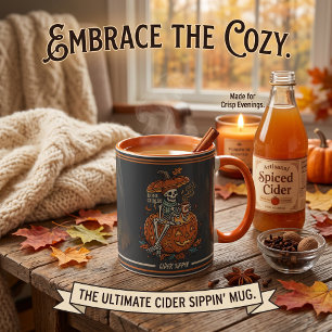 Personalized Bone Chillin Cider Sippin Skeleton Mug