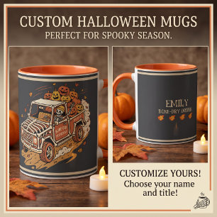 Personalized Bone Dry Delivery Skeleton Halloween Mug