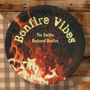 Personalized Bonfire Vibes  Paper Plate