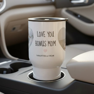Personalized Bonus Mom with Photo Gift Travel Mug