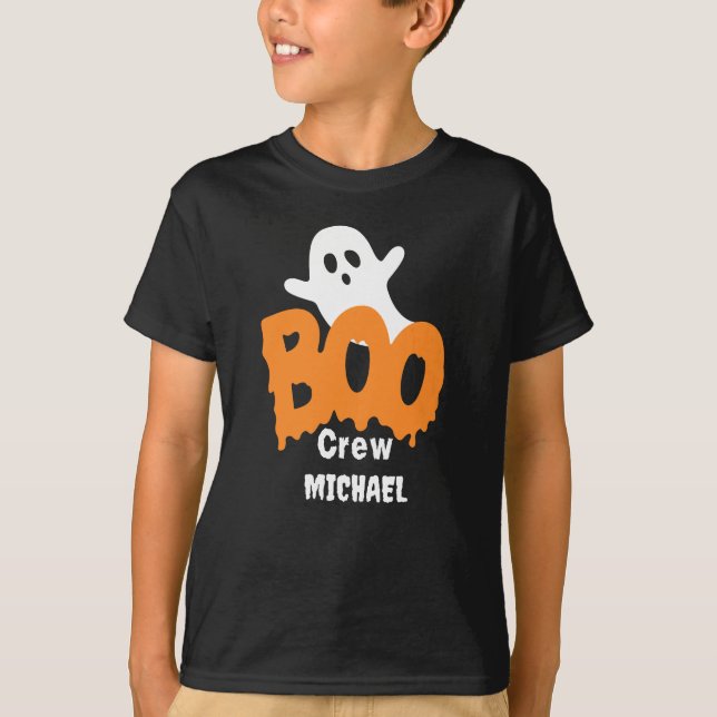 Personalized Boo Crew Kids Halloween  T-Shirt (Front)