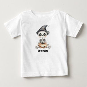 Personalized "Boo Crew" T-Shirt with Cute Skeleton