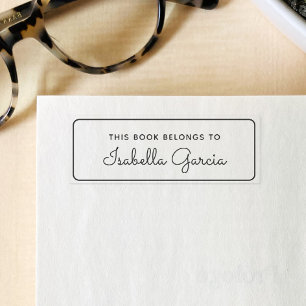 Personalized Book Belongs To Modern Script Self-inking Stamp