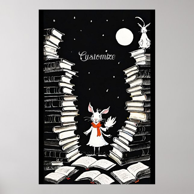 Personalized Book Bunny Poster (Front)