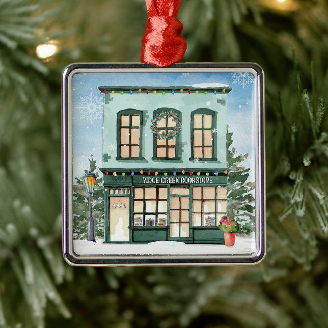 Personalized Book Club Book Store Metal Ornament (Tree)
