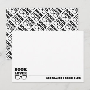 Personalized Book Club Flat Note Card