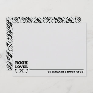 Personalized Book Club Flat Note Card