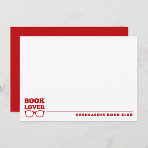 Personalized Book Club Reading Lover Flat Card