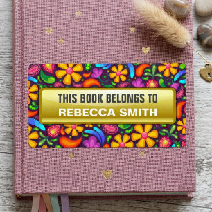 Personalized Book Labels Floral Bookplate Label