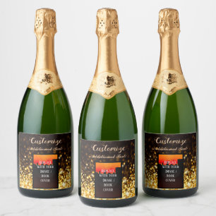 Personalized Book Launch Gold Sparkling Wine Label