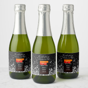 Personalized Book Launch Silver Mini Sparkling Wine Label
