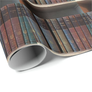 Personalized Book Lover Bookshelf Wrapping Paper