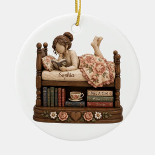 Personalized Book Lover Christmas Ornament