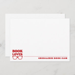 Personalized Book Lover's Book Club Flat Card