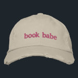 Personalized Book Lovers Bookish Quote Pink Embroidered Hat<br><div class="desc">Show off your love for books in style with this Customizable "Book Babe" Embroidered Cap, featuring a trendy distressed design and bold pink embroidery. Perfect for book lovers, casual readers, or anyone who wants to add a playful touch to their wardrobe, this cap combines comfort and personality. Fully customizable, you...</div>