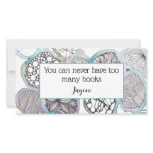 Personalized book mark, mixed media doodle art