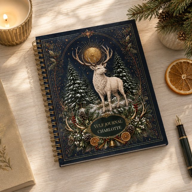 Personalized Book of Yule Deer Spiral Notebook (Personalized Book of Yule Deer Spiral Notebook)