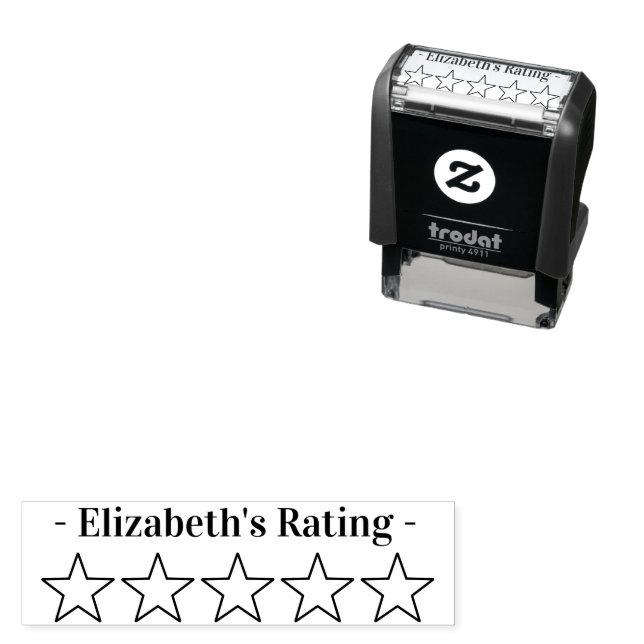 Personalized Book or Movie Review 5 Star Rating Self-inking Stamp (In Situ)