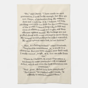 Personalized Book Quote Text Pride & Prejudice Kitchen Towel