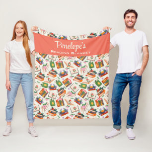 Personalized Book Reading  Fleece Blanket