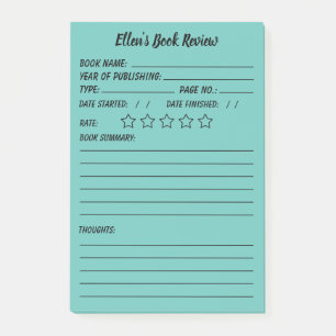 Personalized Book Review & info Notes