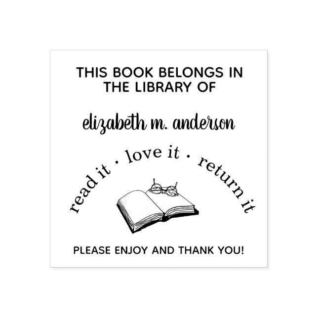 Personalized Book Stamp Read It Love It Return (Imprint)