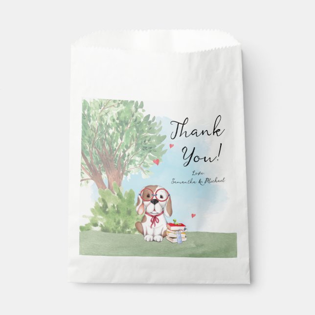 Personalized Book Theme Baby Shower Favour Bag (Front)