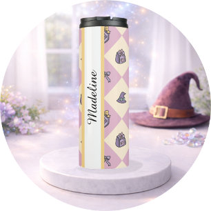 Personalized Bookish Girl Tumbler Wizard Pink