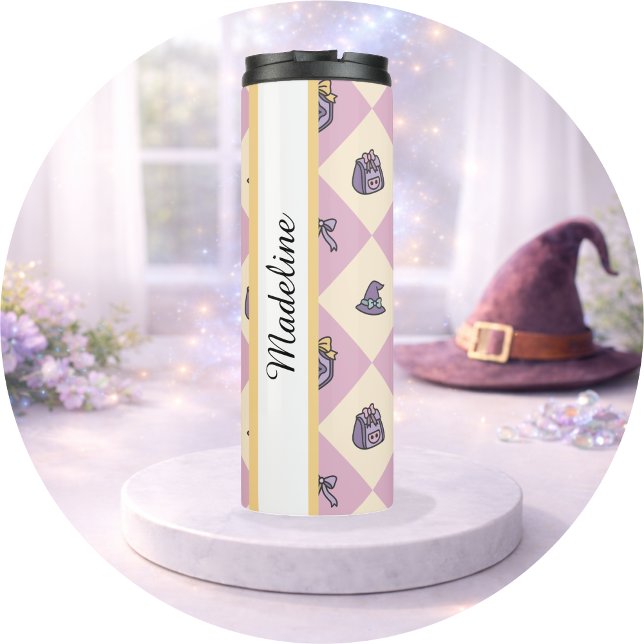 Personalized Bookish Girl Tumbler Wizard Pink (Creator Uploaded)