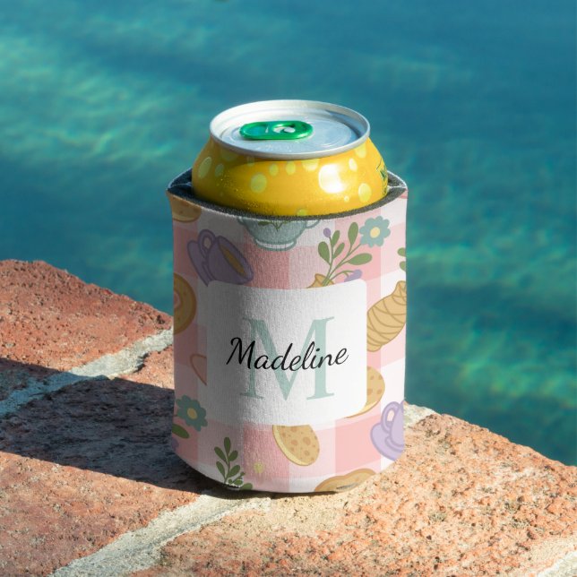Personalized Bookish Girly Tea Girl Can Cooler (In Situ Pool)