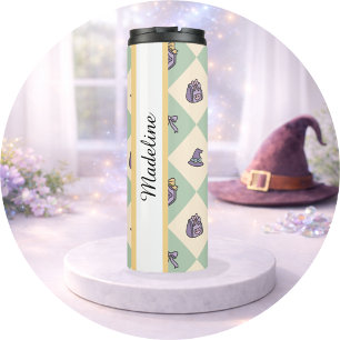 Personalized Bookish Girly Tumbler Wizard Green