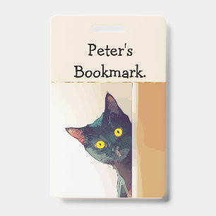 Personalized Bookmark with a Cat Motif & Quote Badge