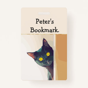 Personalized Bookmark with a Cat Motif & Quote Badge