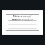 Personalized Bookplate Sticker<br><div class="desc">Custom personalized monogram name or initial bookplate label sticker. Click the "Customize it!" button to change the text size, text colour, font style and more!</div>