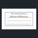 Personalized Bookplate Sticker<br><div class="desc">Custom personalized monogram name or initial bookplate label sticker. Click the "Customize it!" button to change the text size, text colour, font style and more!</div>